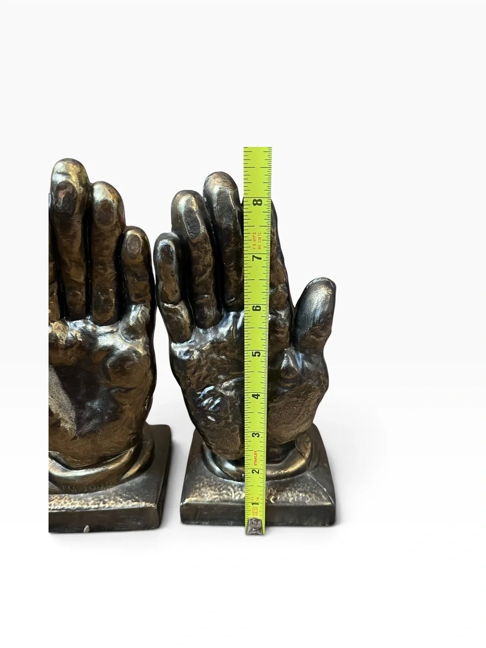 Bronze-Tone Hand Sculpture Bookends - Home Art